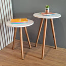 Kit com 2 Mesas Laterais Redondas - Canto de Sofá