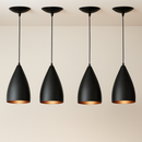 Kit 4 Pendentes Vegas Preto e Bronze