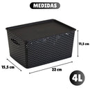 Kit Com 6 - Cesto Caixa Organizadora Rattan - 4 Litros