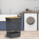 Cesto de Roupas com Tampa de Bambu