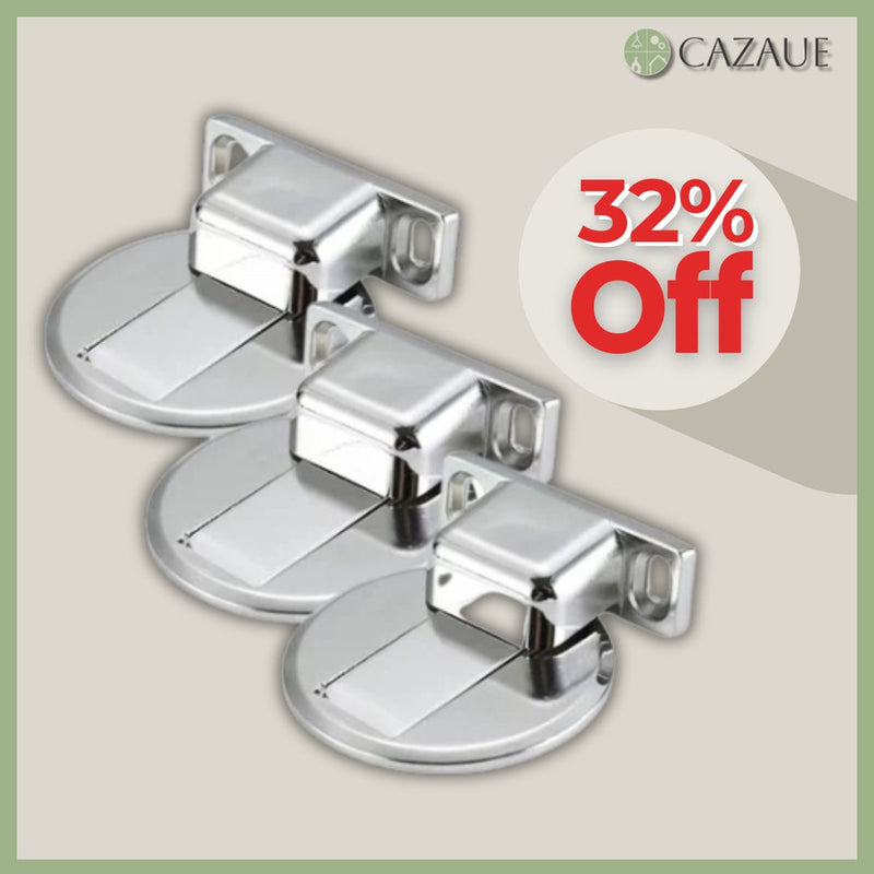 Batente de Porta Magnético Cromado - EasyLock [tem Cupom de 10% - Limitado]