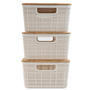 Kit 3 Caixas Organizadoras com Tampa de Bambu