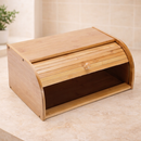 Porta Pão de Bambu com Tampa Retrátil