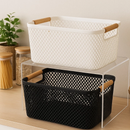 Kit Cesto Organizador Multiuso com Alça de Bambu - 3 peças