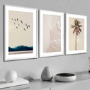 Conjunto com 3 Quadros Decorativos - Praia e Mar