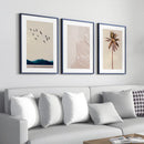 Conjunto com 3 Quadros Decorativos - Praia e Mar