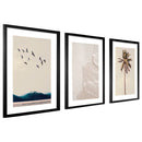 Conjunto com 3 Quadros Decorativos - Praia e Mar