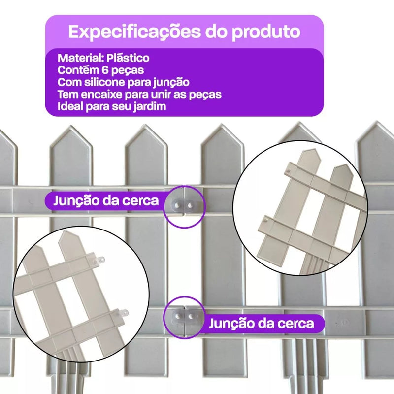 Kit com  Cercas Decorativas para Jardim Inglês