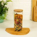 Potes de Vidro com Tampa de Bambu