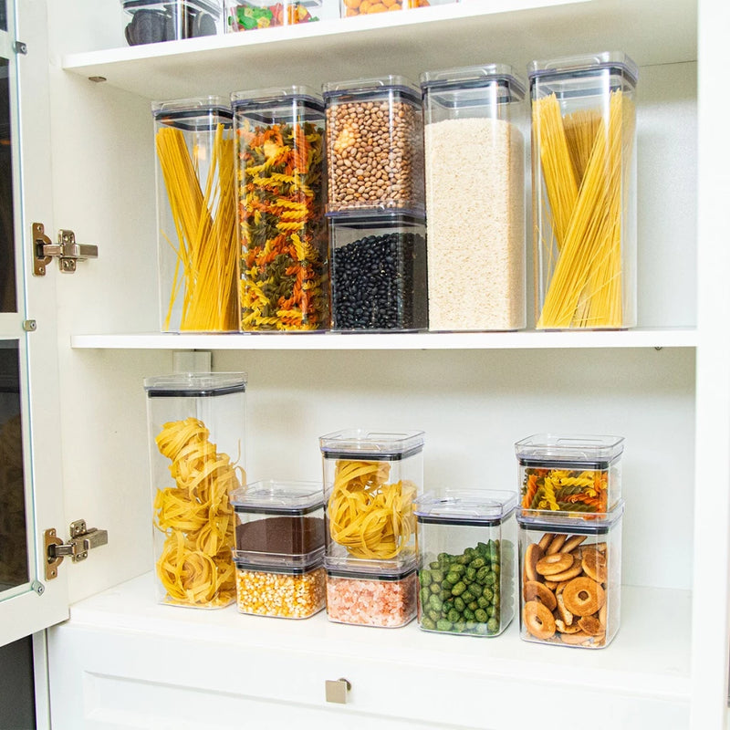 Potes Herméticos Plástico Empilháveis com Trava e Alta Vedação