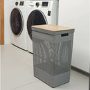 Cesto de Roupas com Tampa de Bambu