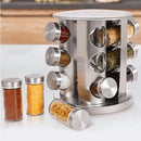 Porta Temperos Giratório de Inox com 12 Potes