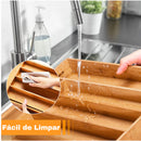 Porta-Talheres de Bambu Extensível