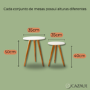 Kit com 2 Mesas Laterais Redondas - Canto de Sofá
