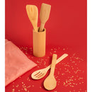 Kit de Utensílios de Bambu 5 Peças