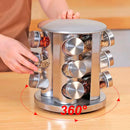 Porta Temperos Giratório de Inox com 12 Potes