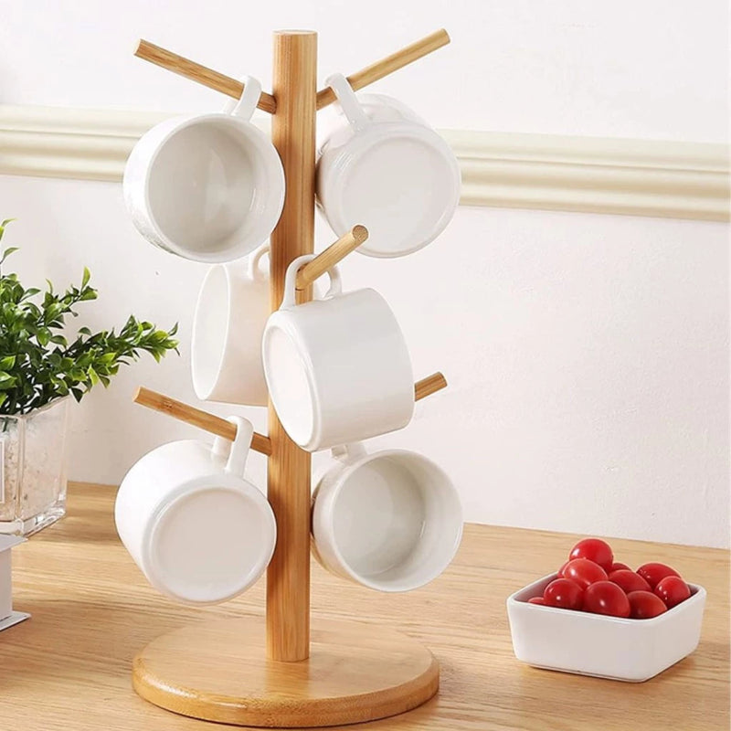 Suporte Porta Xícaras de Bambu